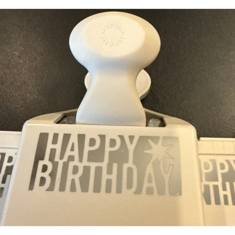 Martha Stewart Crafts Deep Edge Punch Happy‎ Birthday Die Cut Variety Lot Of 4